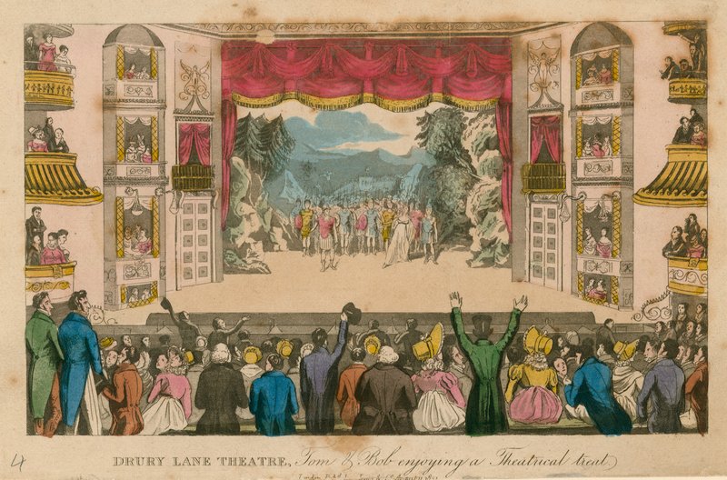 Drury Lane Theatre, London av Isaac, Robert and George Cruikshank