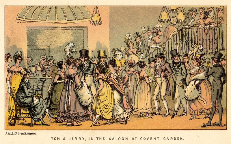 Tom og Jerry, i salongen på Covent Garden av Isaac, Robert and George Cruikshank