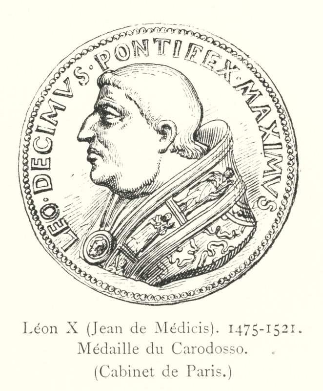 Leon X, Jean de Medici, 1475-1521, Medal of Carodosso, Cabinet of Paris av Italian School