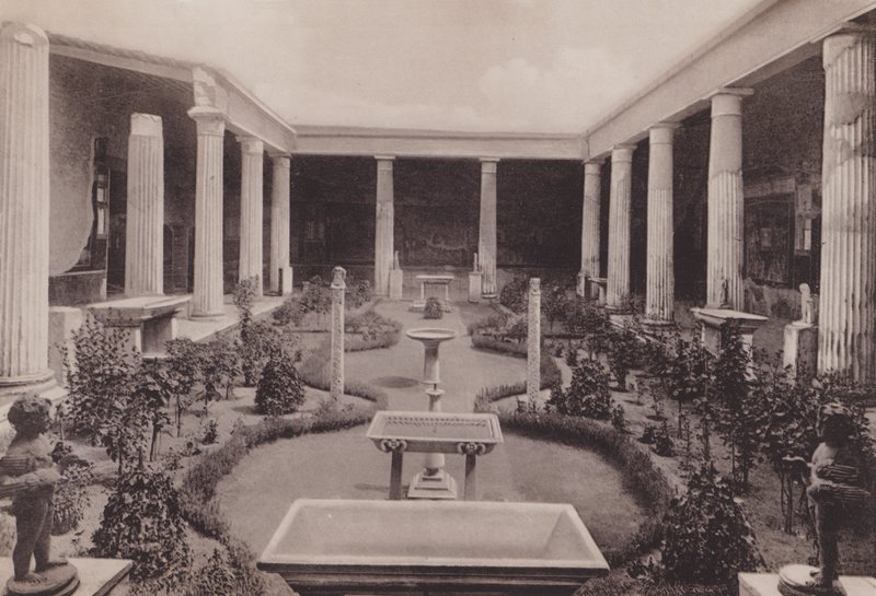 Casa Dei Vettii, Peristilio, House of the Vettii, the Peristyle (s/hv-bilde) av Italian Photographer