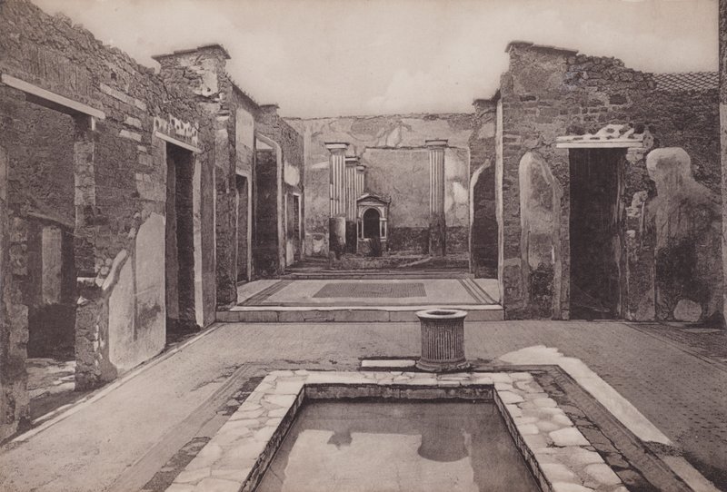 Casa Del Poeta Tragico, House of the Tragic Poet (s/hvitt-bilde) av Italian Photographer
