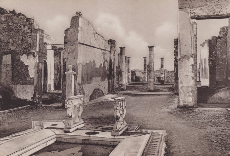 Casa Di Cornelius Rufus, House of Cornelius Rufus (s/hvitt bilde) av Italian Photographer