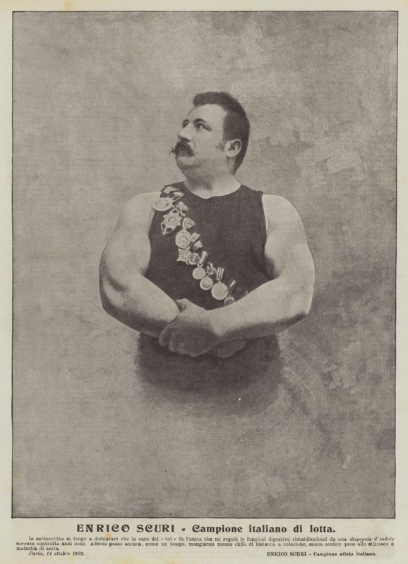 Enrico Scuri, italiensk mester i bryting av Italian Photographer
