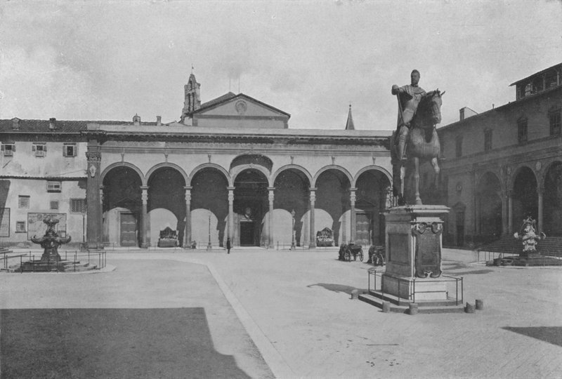 Firenze, SS Annunziata-kirken (s/h-bilde) av Italian Photographer