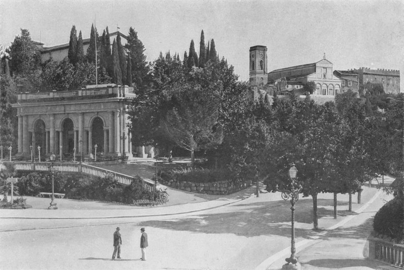 Firenze, San Miniato al Monte-kirken (s/h-bilde) av Italian Photographer