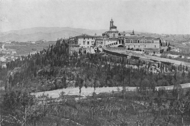 Firenze, Omgivelser, Panorama av Certosa-klosteret (s/h-bilde) av Italian Photographer