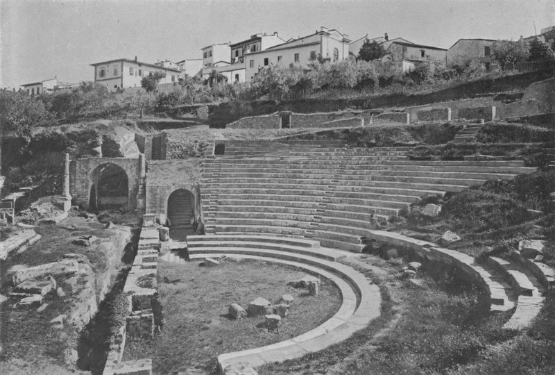 Firenze, Fiesole, rester av det romerske teateret (s/h-bilde) av Italian Photographer