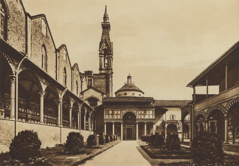 Firenze / Firenze: Church of S Croce, Cloister (s/h foto) av Italian Photographer