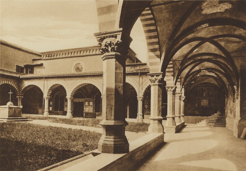 Firenze / Firenze: Church of S Maria Novella, The Green Cloister, Fra Giovanni da Carpi (s/hv-bilde) av Italian Photographer