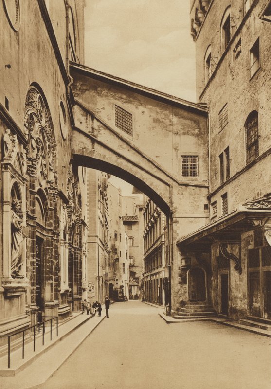 Firenze / Firenze: Church of S Michele, den nedre delen fra vestsiden, Arnolfo di Cambio og Taddeo Gaddi (s/h foto) av Italian Photographer