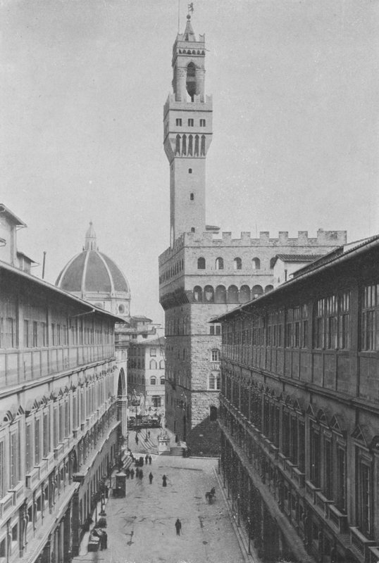 Firenze, Uffizi Gallery og Palazzo Vecchio (s/h foto) av Italian Photographer