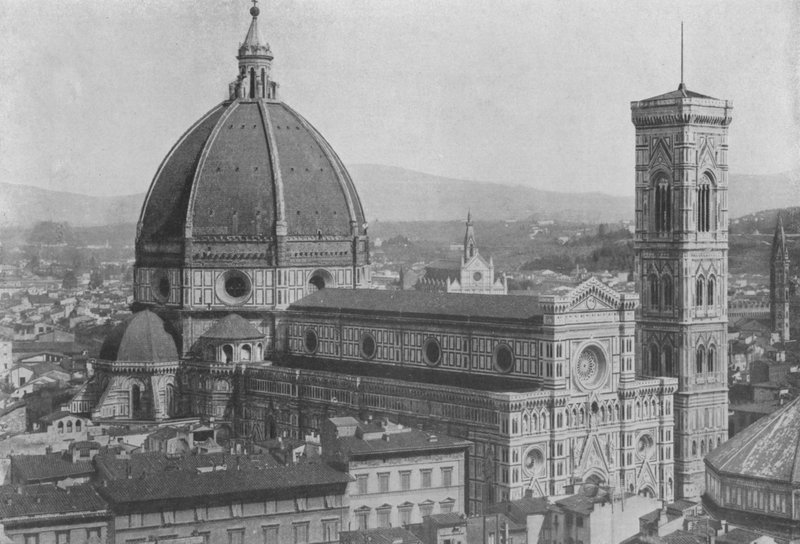 Firenze, katedralen Panoramautsikt fra Dome of San Lorenzo (s/h-bilde) av Italian Photographer