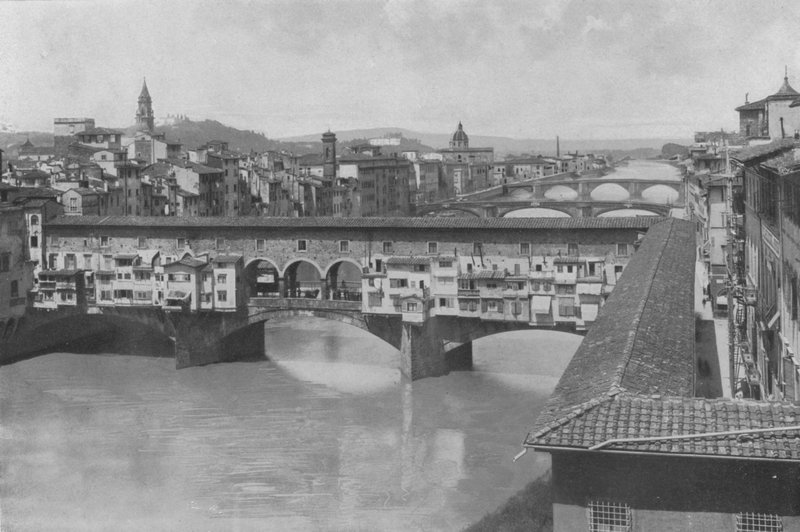 Firenze, utsikt over de tre broene (s/h foto) av Italian Photographer
