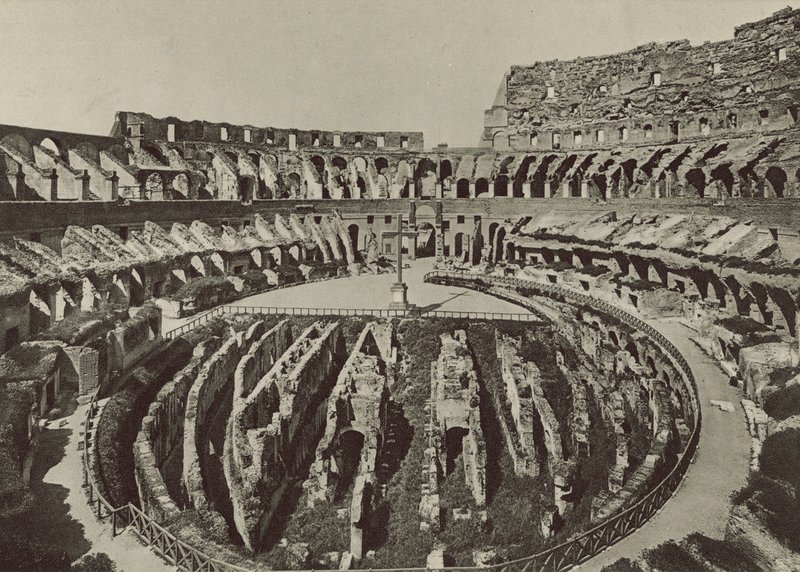 Flavian Amphitheatre eller Colosseum med de nye utgravningene av Italian Photographer