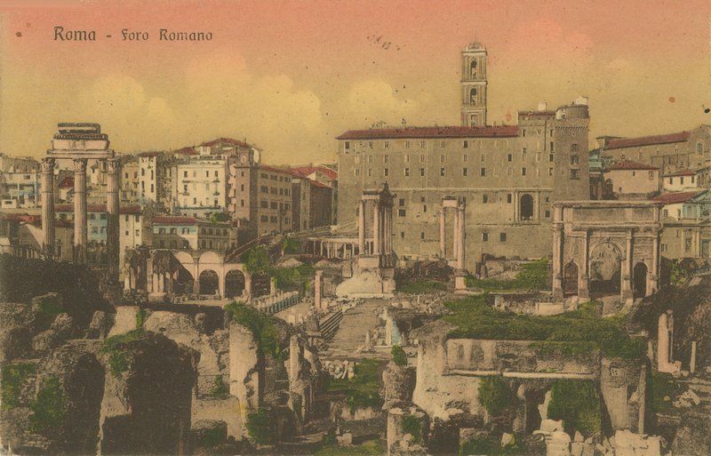 Forum Romanum, Roma. Postkort sendt i 1913 av Italian Photographer