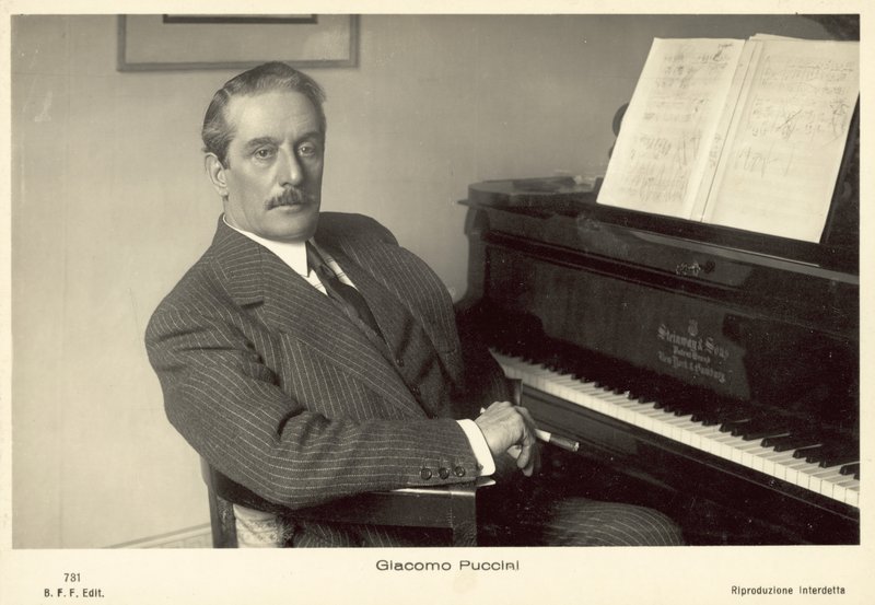 Giacomo Puccini (s/hvitt bilde) av Italian Photographer