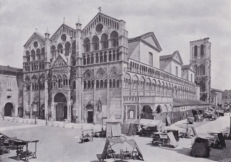 Italia: katedralen, Ferrara (s/hvitt bilde) av Italian Photographer