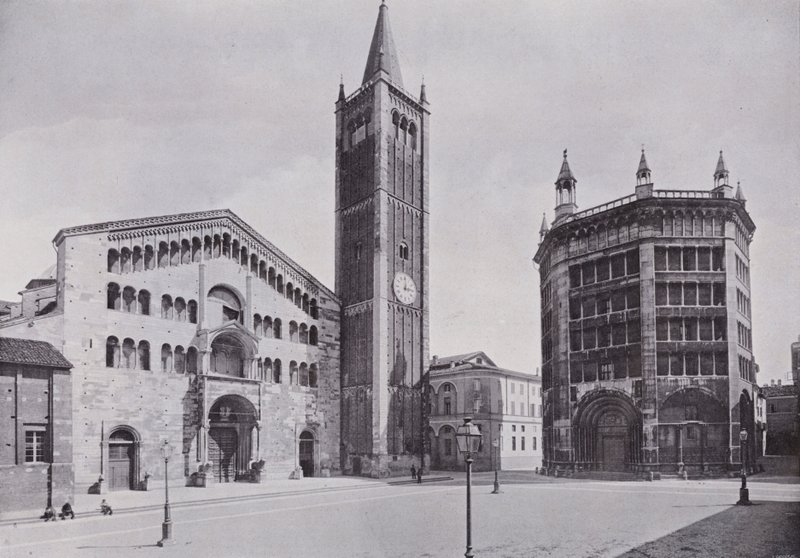 Italia: Parma, katedralen og dåpskapellet (s/hvitt-bilde) av Italian Photographer