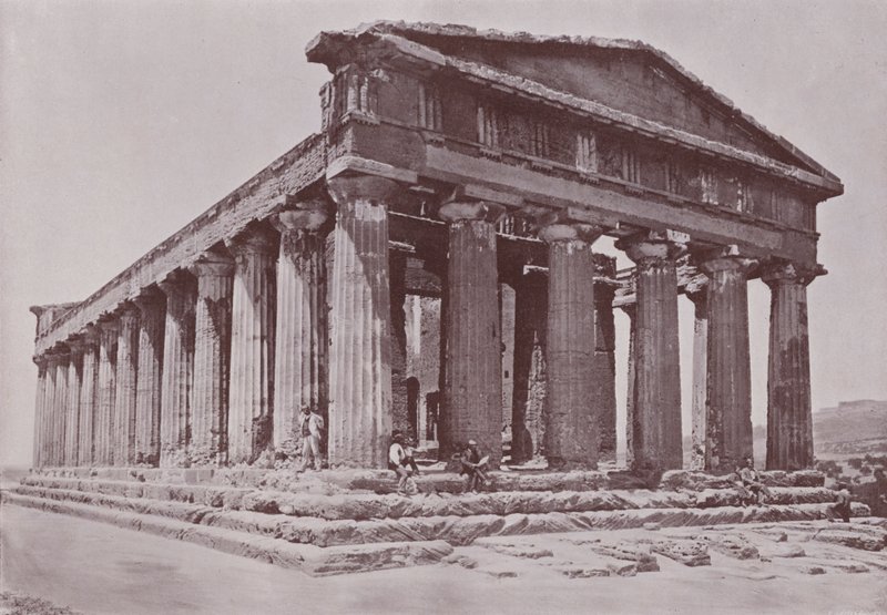 Italia: Concordia-tempelet, Agrigento (s/hvitt-bilde) av Italian Photographer