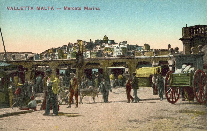 Marina marked, Valletta (fargebilde) av Italian Photographer