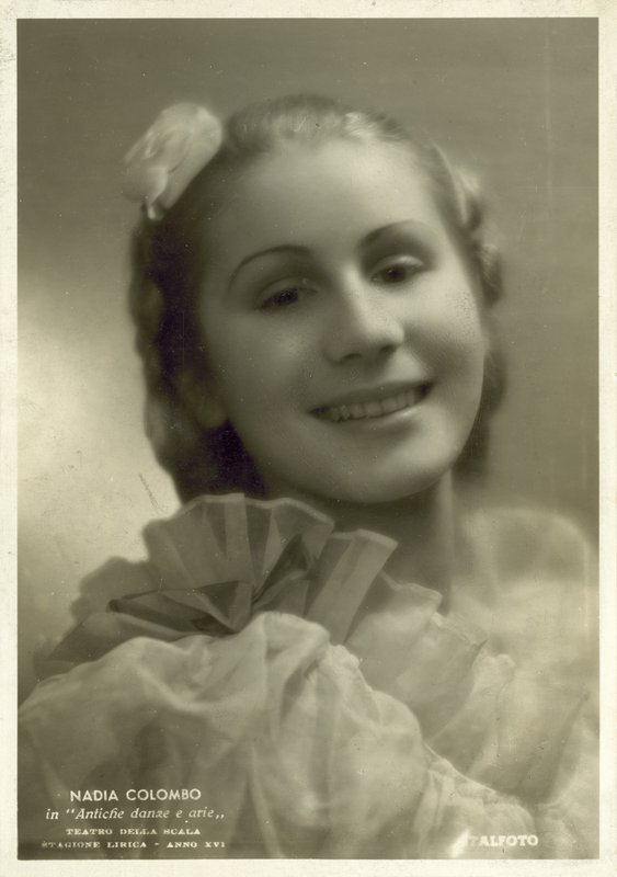 Nadia Colombo, italiensk ballerina (s/hvitt-bilde) av Italian Photographer