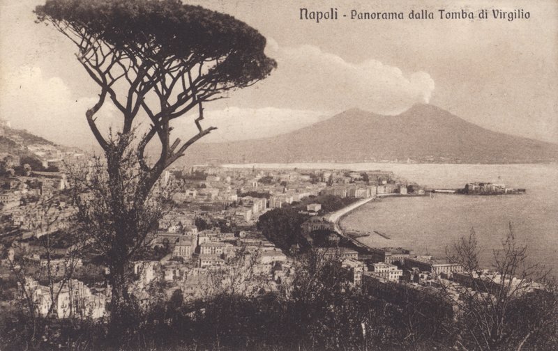Napoli - Napoli, panorama fra Virgils grav (s/h-bilde) av Italian Photographer