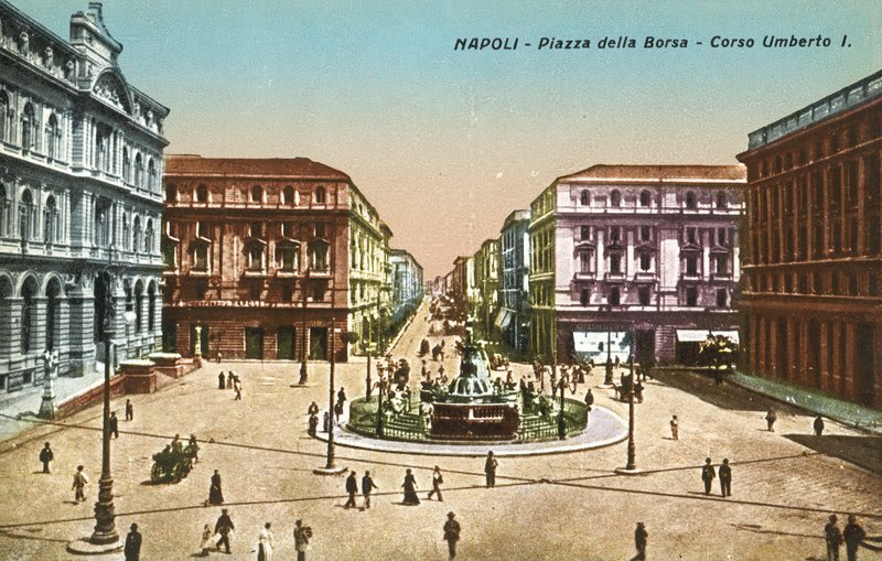 Napoli, Italia, Piazzo Della Borsa, Corso Umberto I av Italian Photographer