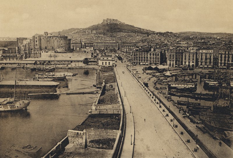 Napoli: Panorama Dal Mare (s/hvitt bilde) av Italian Photographer