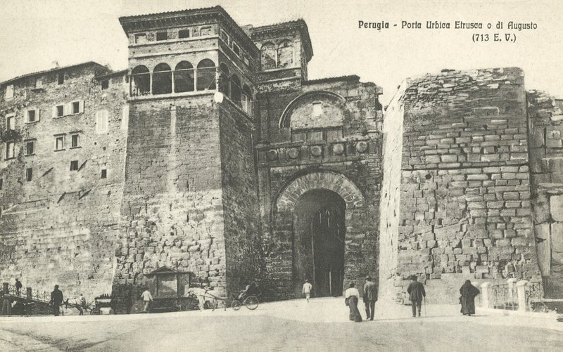 Perugia, Italia, Etruskisk eller Augustus Urban Gate av Italian Photographer