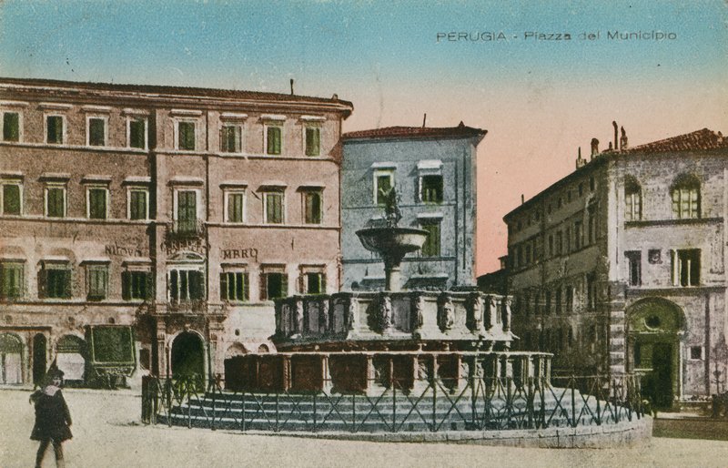 Perugia, Rådhusplassen, ca 1910 av Italian Photographer