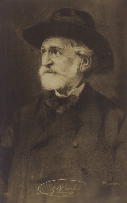 Portrett av Giuseppe Verdi av Italian Photographer