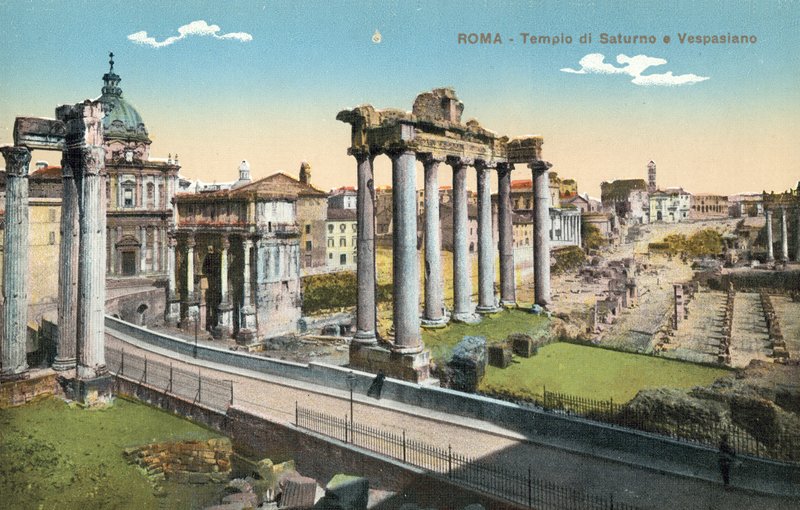 Roma, Italia, tempelet til Saturn og Vespasian av Italian Photographer