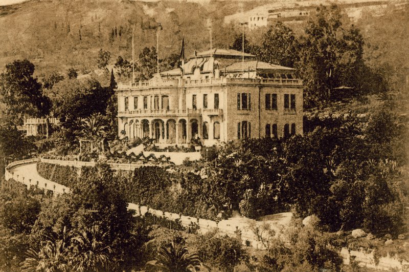 Sanremo, Devachan Castle, sete for fredskonferansen i april 1920 (s/h foto) av Italian Photographer