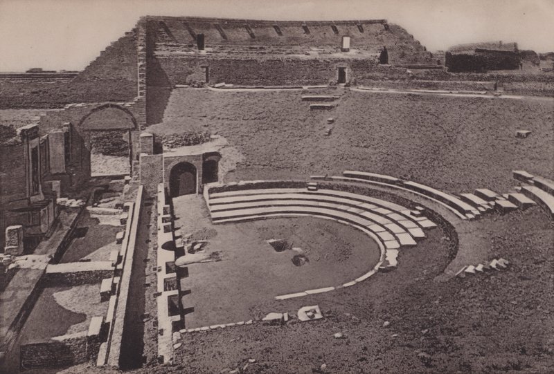 Teatro Tragico, Teater for Tragedier, dramaer (s/hvitt-bilde) av Italian Photographer