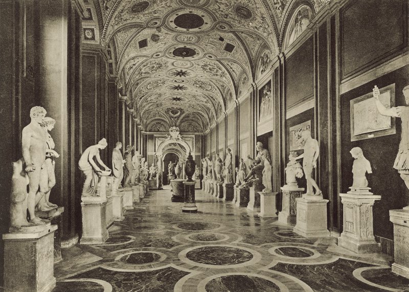 Vatikanmuseet, interiøret i statuehallen av Italian Photographer