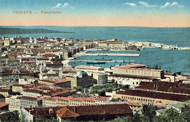 Trieste, Italia, Panorama av Italian Photographer