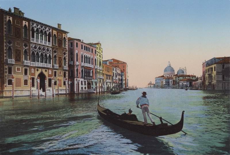 Venezia, Canal Grande fra Accademia, Palazzo Franchetti av Italian Photographer