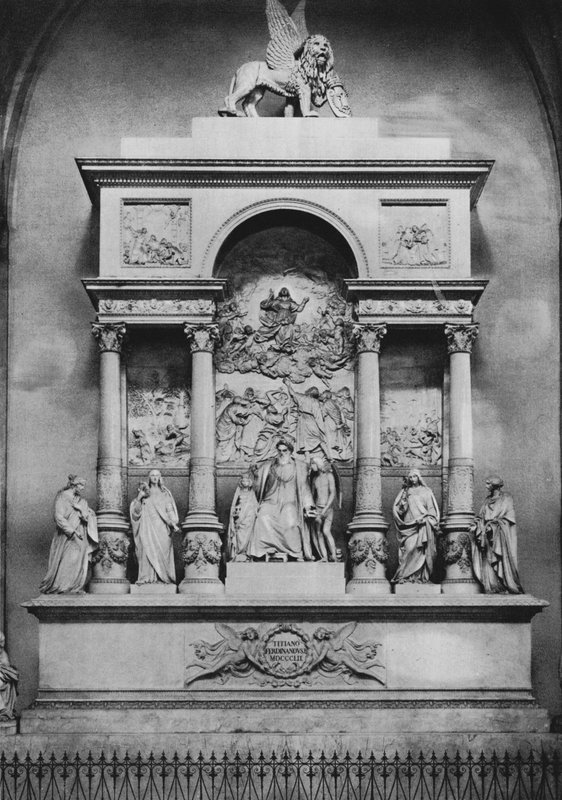 Venezia, monument til Tiziano Vecellio (s/h-bilde) av Italian Photographer