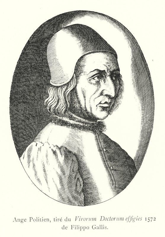 Ange Politien, tire du portrait of Doctor Men, 1572 av Filippo Galli (gravering) av Italian School