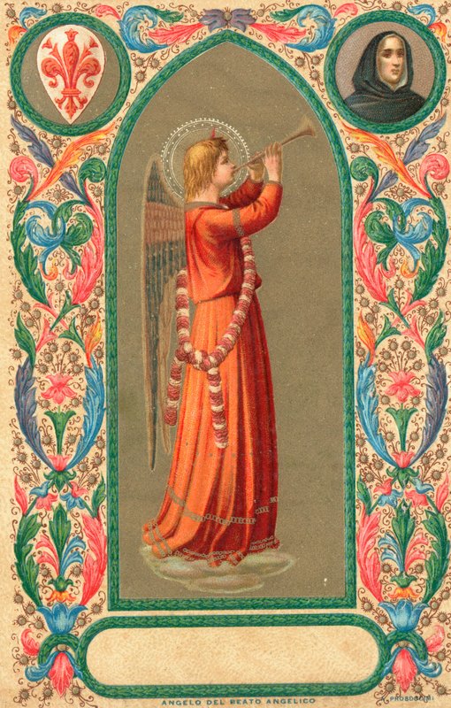 Beato Angelicos engel (fargelitografi) av Italian School
