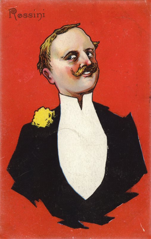 Karikatur av Gioachino Rossini av Italian School