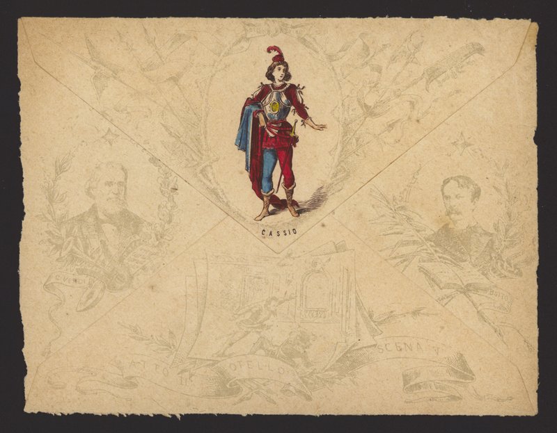Cassio, fra Giuseppe Verdis opera Otello, basert på William Shakespeares skuespill (farge litho) av Italian School
