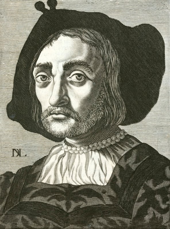 Donato Bramante , italiensk renessansearkitekt (gravering) av Italian School