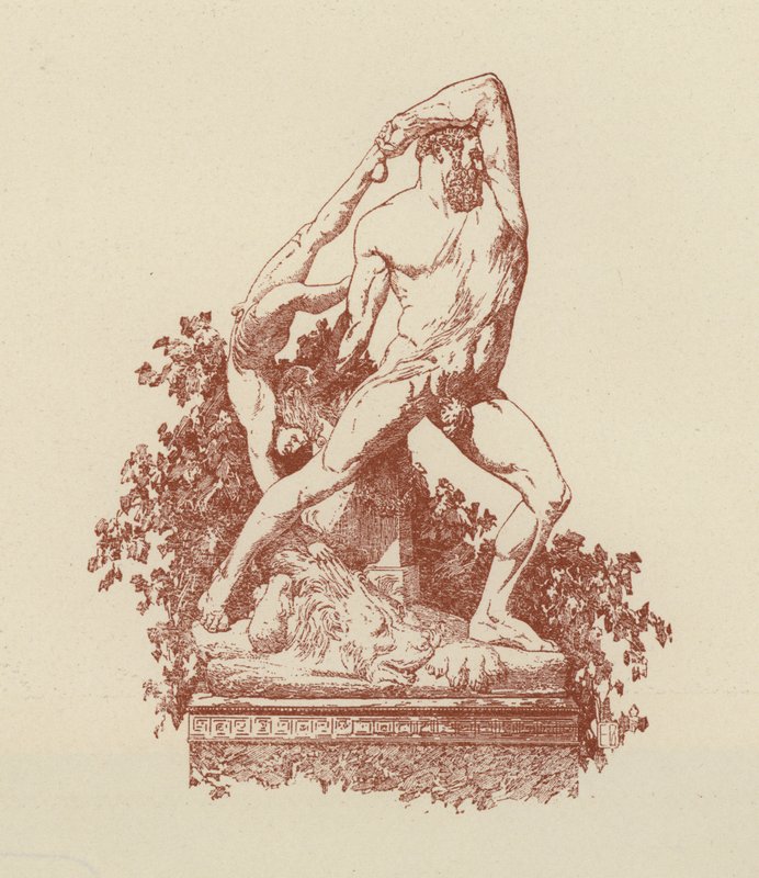 Herkules og Lichas av Canova (lito) av Italian School