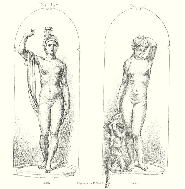 Figurer du Piedestal, Pallas, Venus (gravering) av Italian School