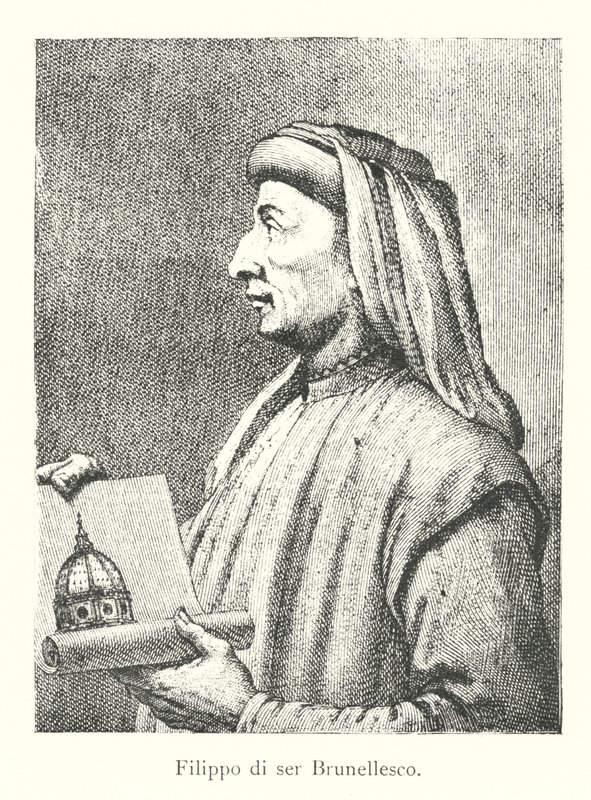 Filippo di ser Brunellesco (gravering) av Italian School