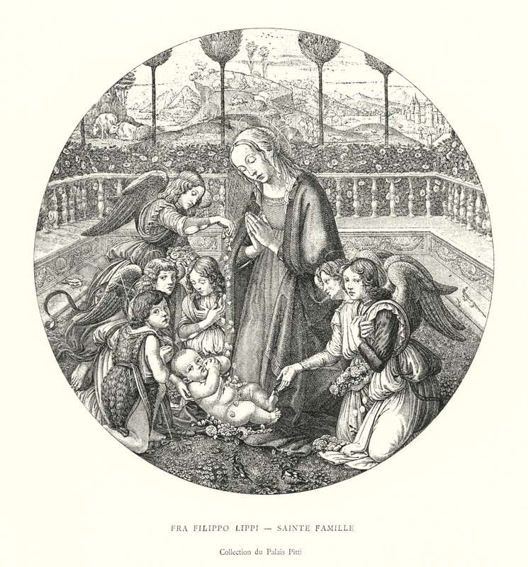 Fra Filippo Lippi, Holy Family, Pitti Palace Collection (gravering) av Italian School