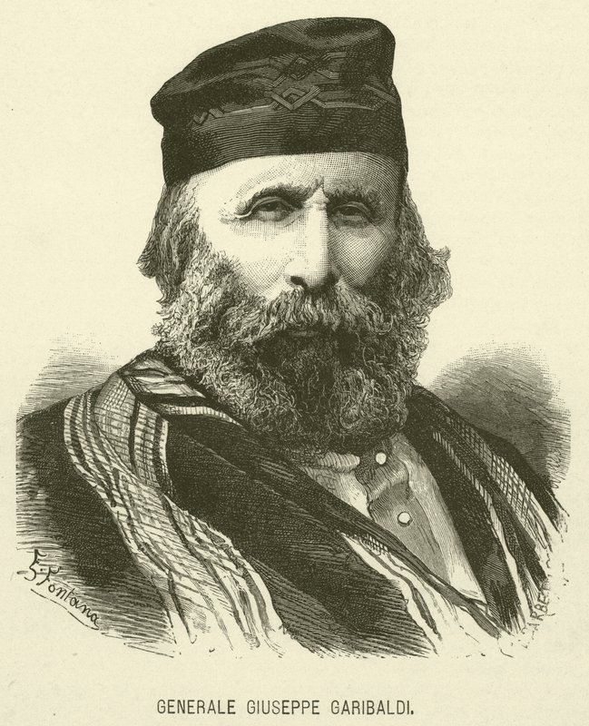 General Giuseppe Garibaldi (gravering) av Italian School