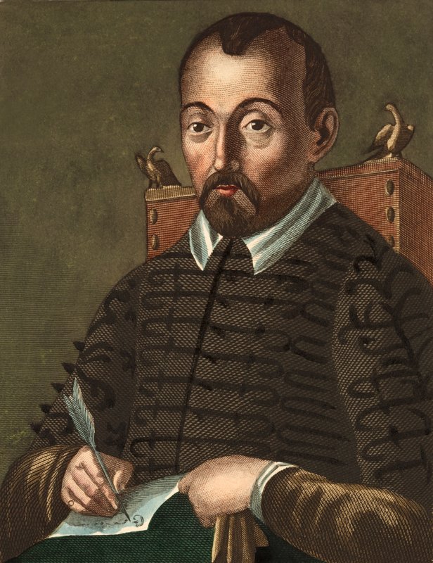 Giovanni Battista Guarini , italiensk diplomat, poet og dramatiker (farget gravering) av Italian School