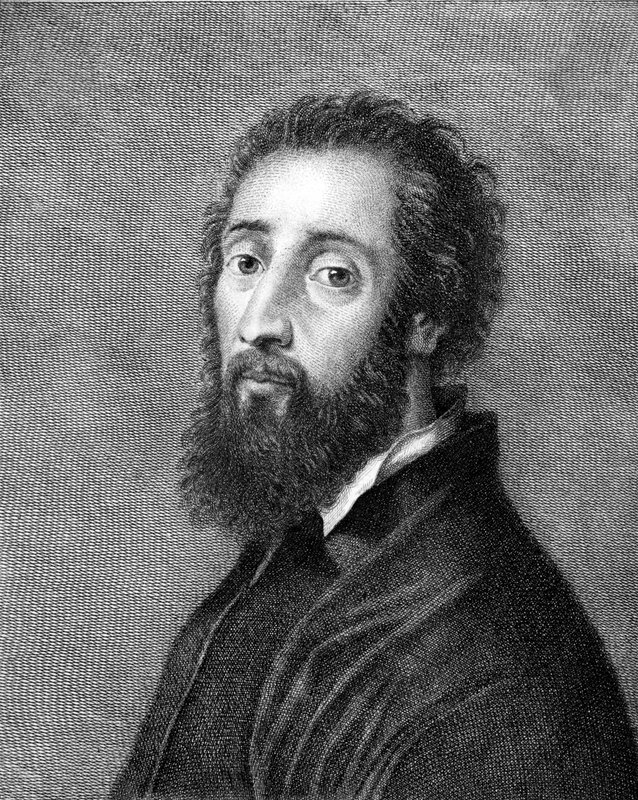 Giulio Romano , italiensk maler og arkitekt (gravering) av Italian School